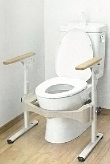 アロン化成　安寿洋式トイレ用フレーム　S-はねあげR-2